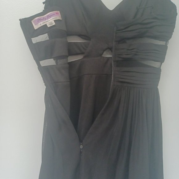 Adrianna Papell Hailey Logan Black Chiffon Cocktail/Prom Dress, Size 1/2 - Picture 6 of 7
